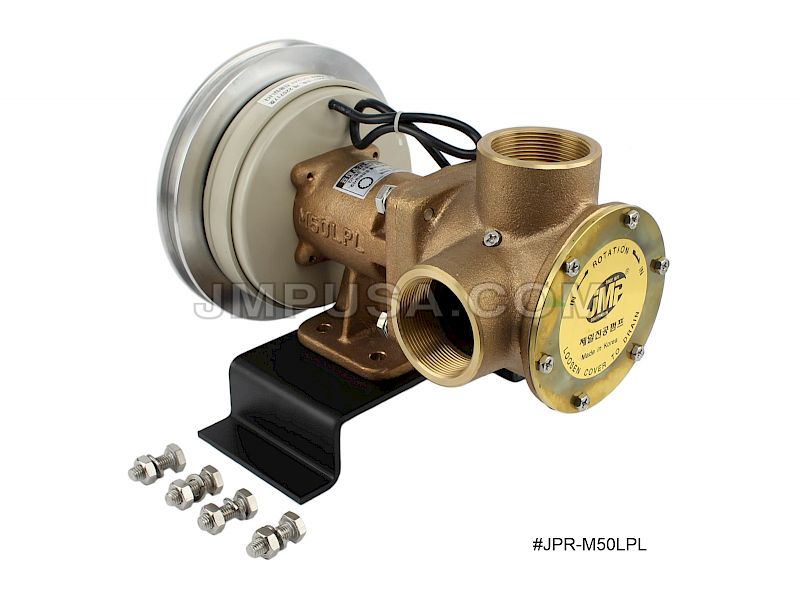 #JPR-M50LPL1B12 JMP Marine 12V Multi-Purpose Electro Magnetic Clutch Pump - 2" Pipe Ports, B Section Belt Pulley