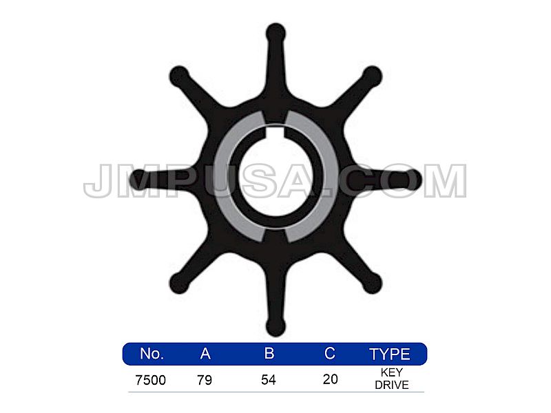 #7500-01K JMP Marine Flexible Impeller Kit 