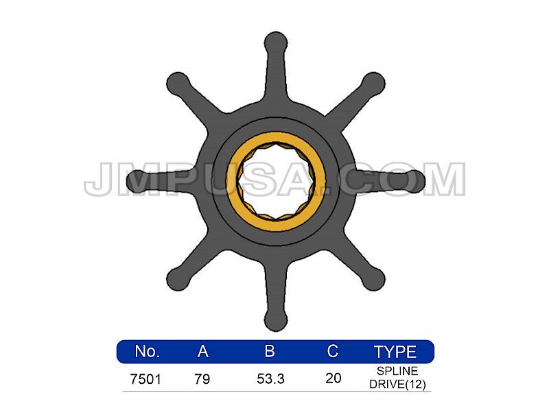 #7501-01 JMP Marine Flexible Impeller