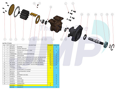 #JSK002901 JMP Marine Caterpillar Engine Cooling Seawater Pump Major Service Kit