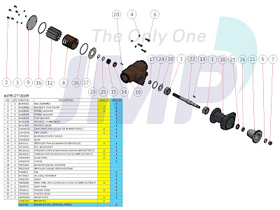 #JSM0139 JMP Marine Caterpillar C18 Engine Cooling Seawater Pump Minor Service Kit